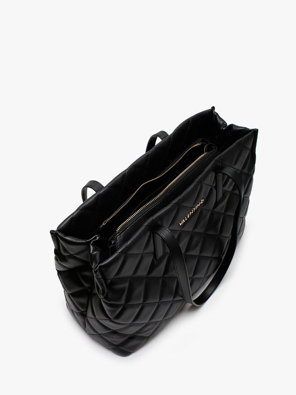 Ocarina Black Quilted Tote Bag