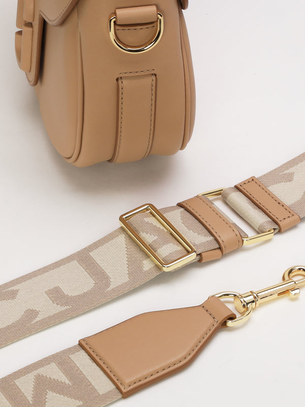 Large The Covered J Marc Camel Leather Saddle Bag