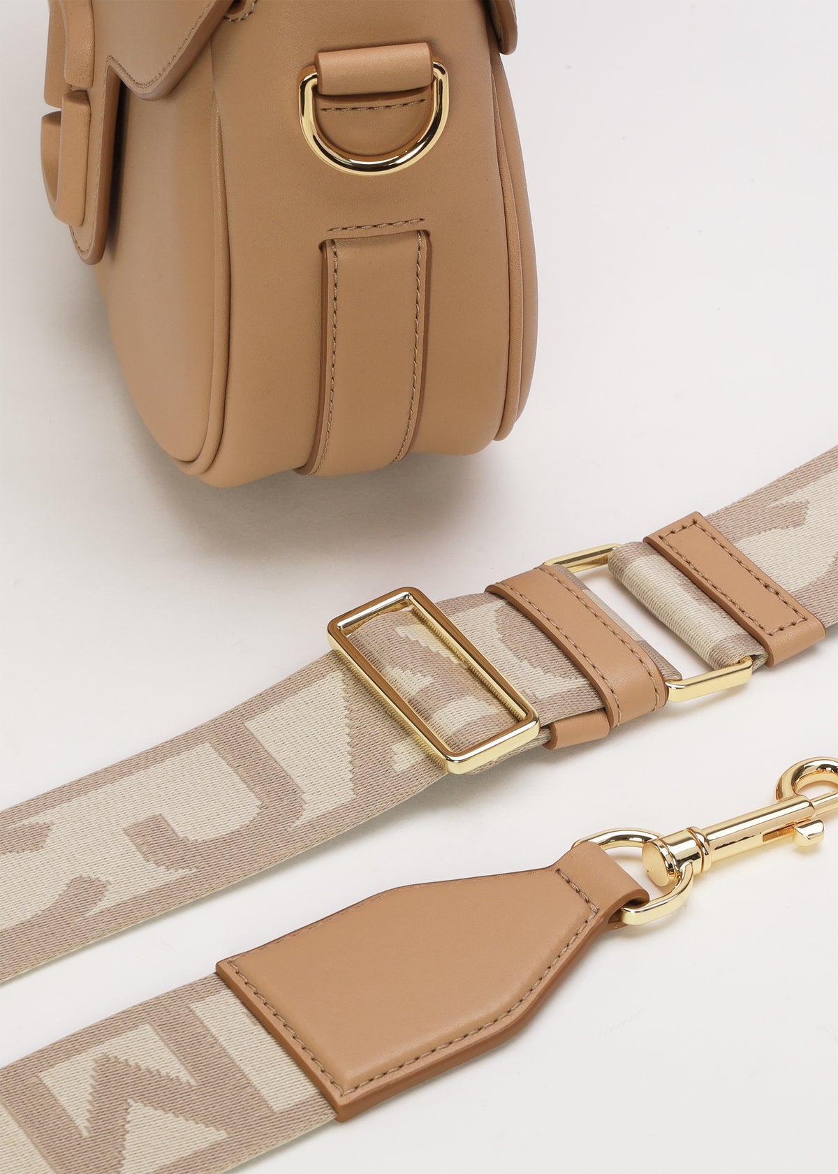 Large The Covered J Marc Camel Leather Saddle Bag
