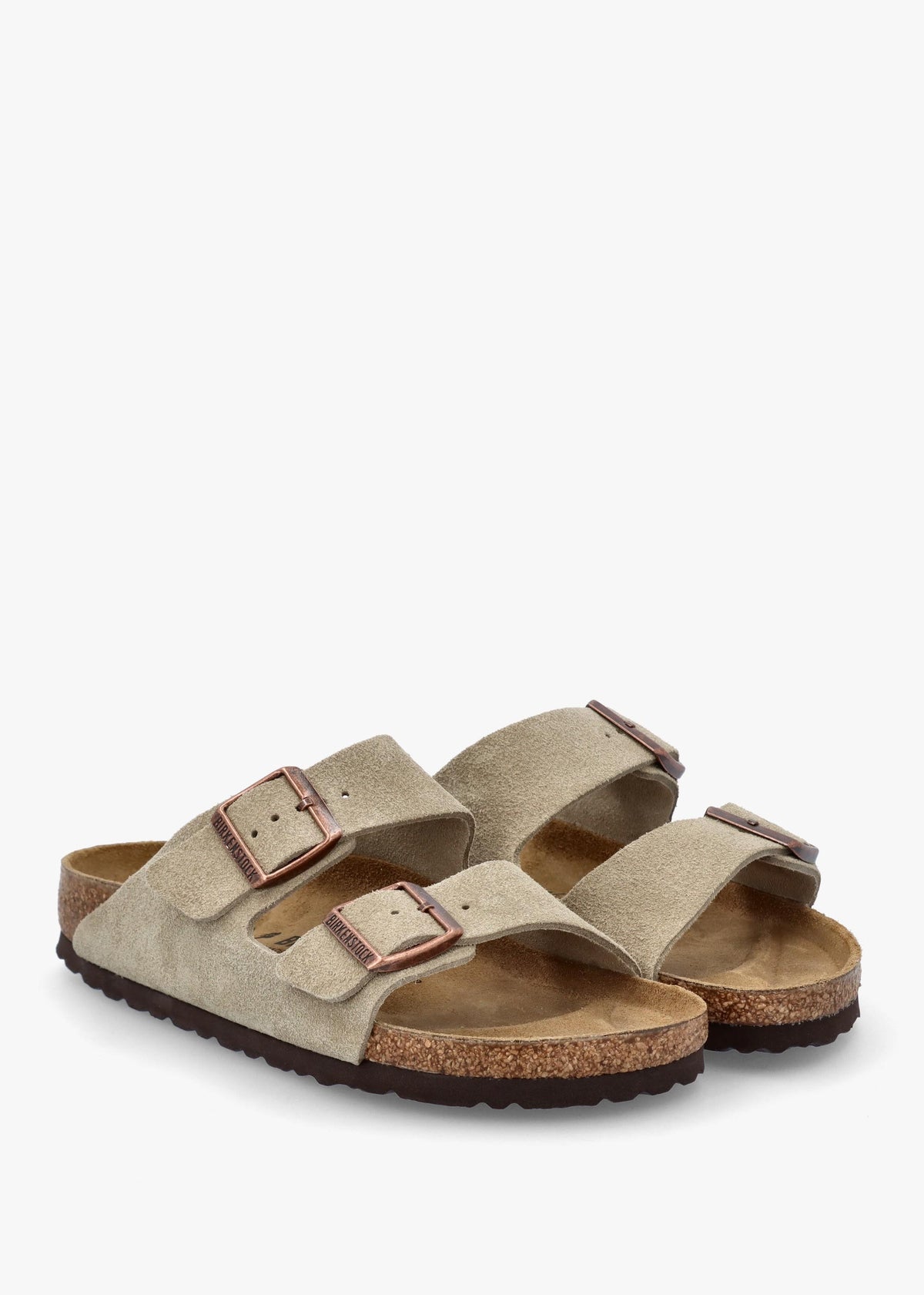 Arizona Taupe Suede Two Bar Mules
