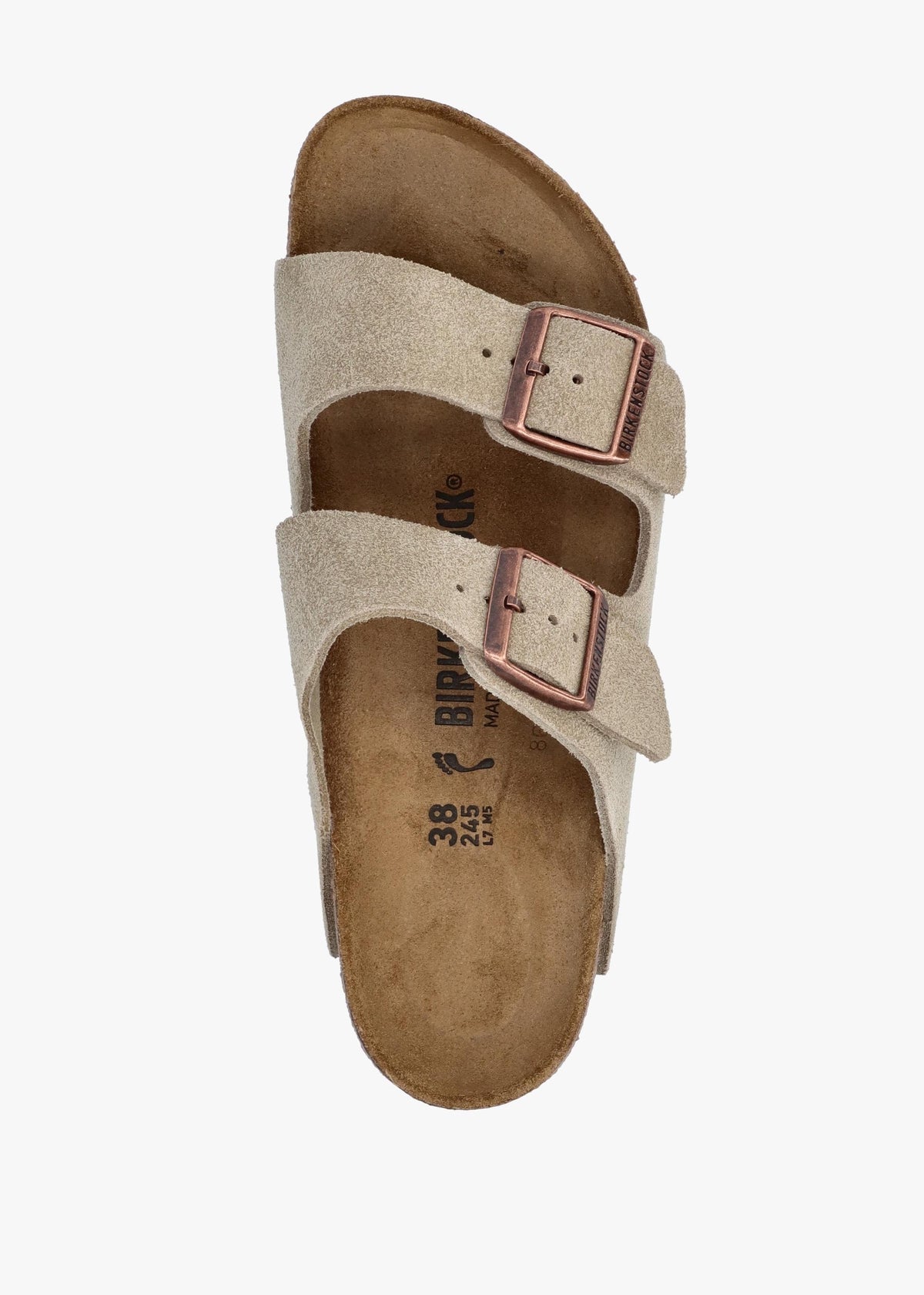 Arizona Taupe Suede Two Bar Mules