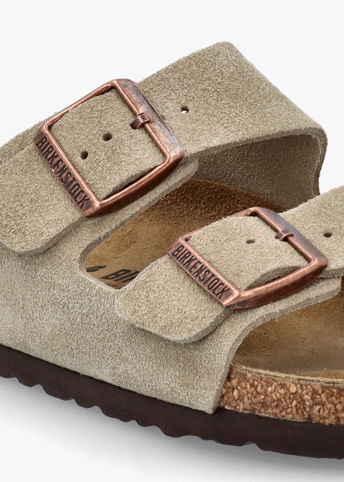 Arizona Taupe Suede Two Bar Mules