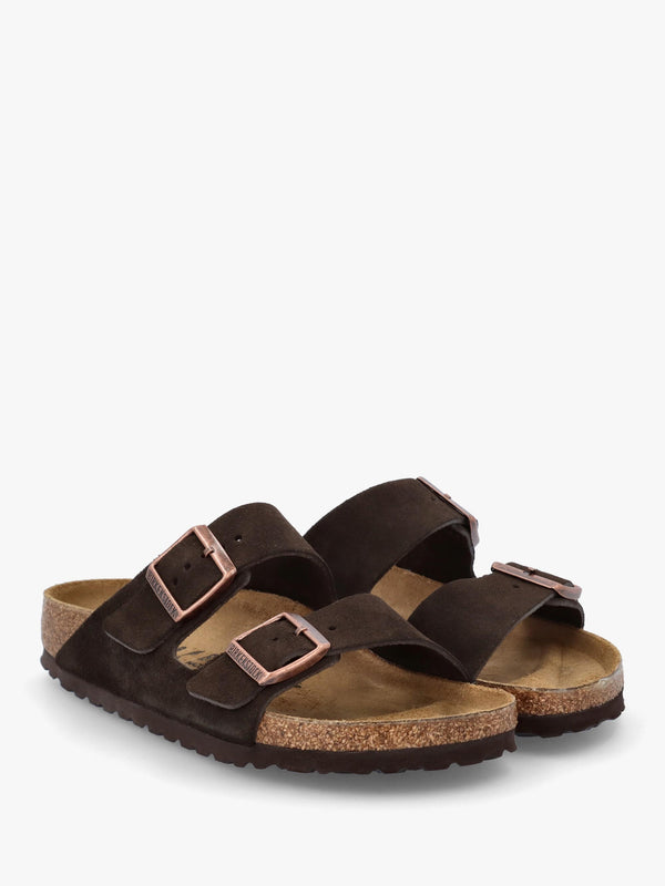 Arizona Mocca Suede Two Bar Mules