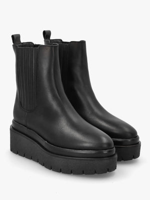 Alpie Black Leather Crepe Sole Chelsea Boots