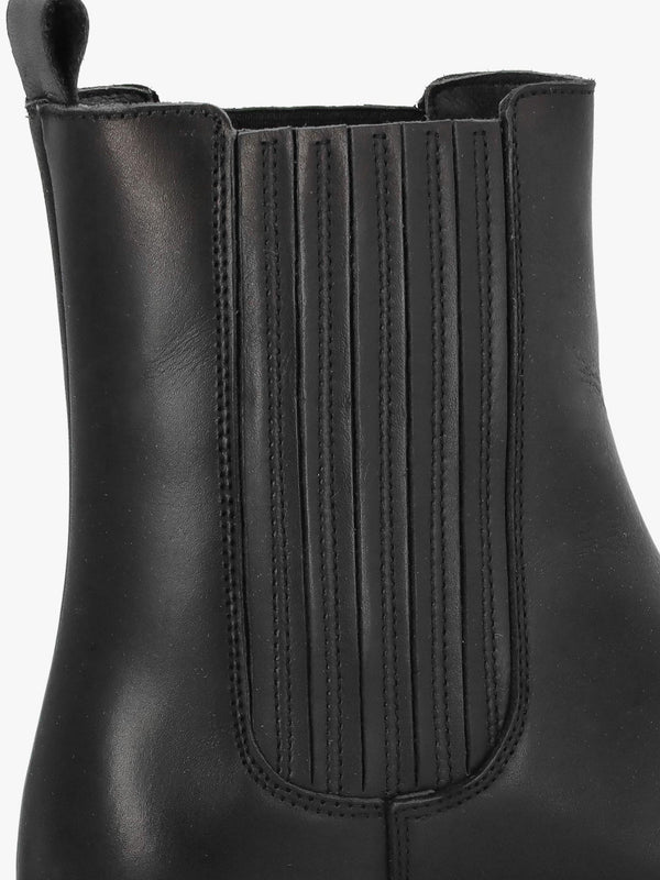 Alpie Black Leather Crepe Sole Chelsea Boots