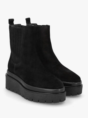 Alpie Black Suede Crepe Sole Chelsea Boots