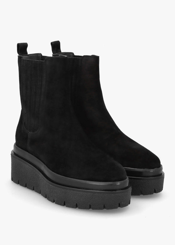 Alpie Black Suede Crepe Sole Chelsea Boots
