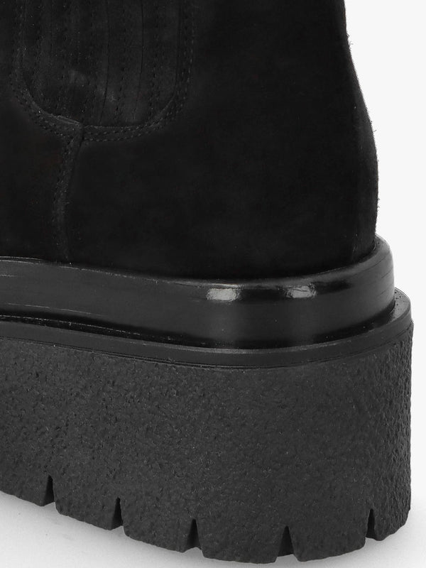 Alpie Black Suede Crepe Sole Chelsea Boots