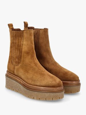 Alpie Tan Suede Crepe Sole Chelsea Boots