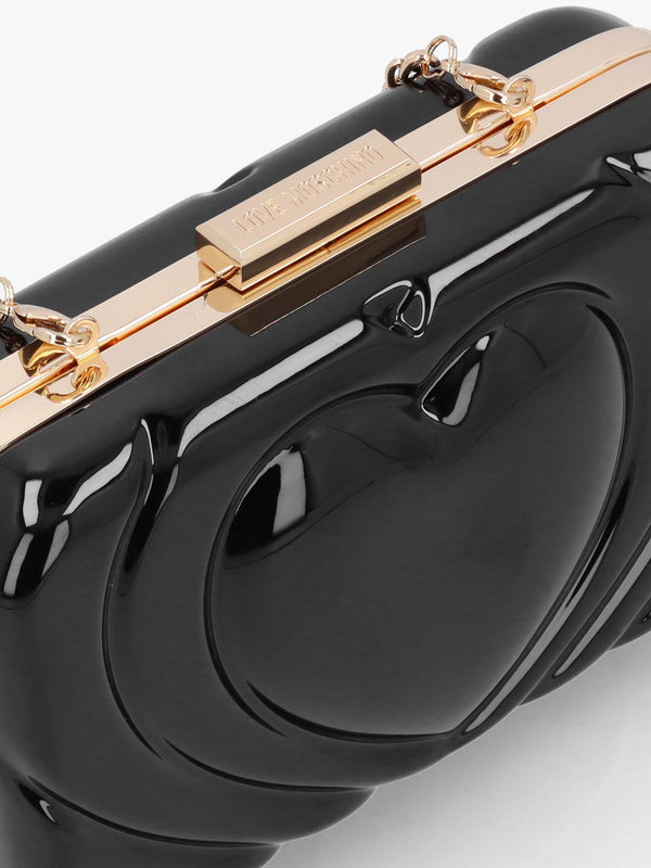 Perspex Heart Nero Clutch Bag