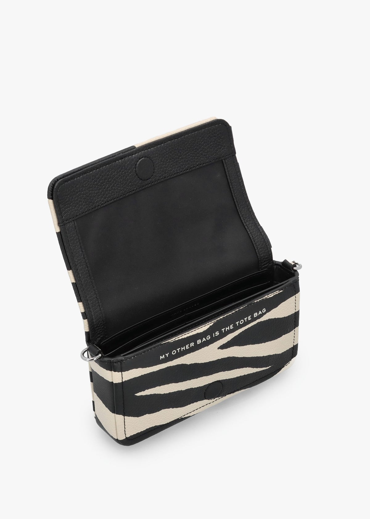 The Zebra Leather Chain Mini Black & White Cross-Body Bag
