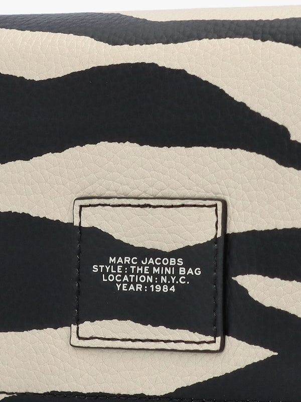 The Zebra Leather Chain Mini Black & White Cross-Body Bag