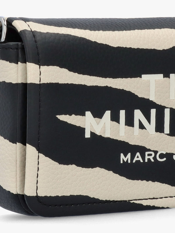 The Zebra Leather Chain Mini Black & White Cross-Body Bag