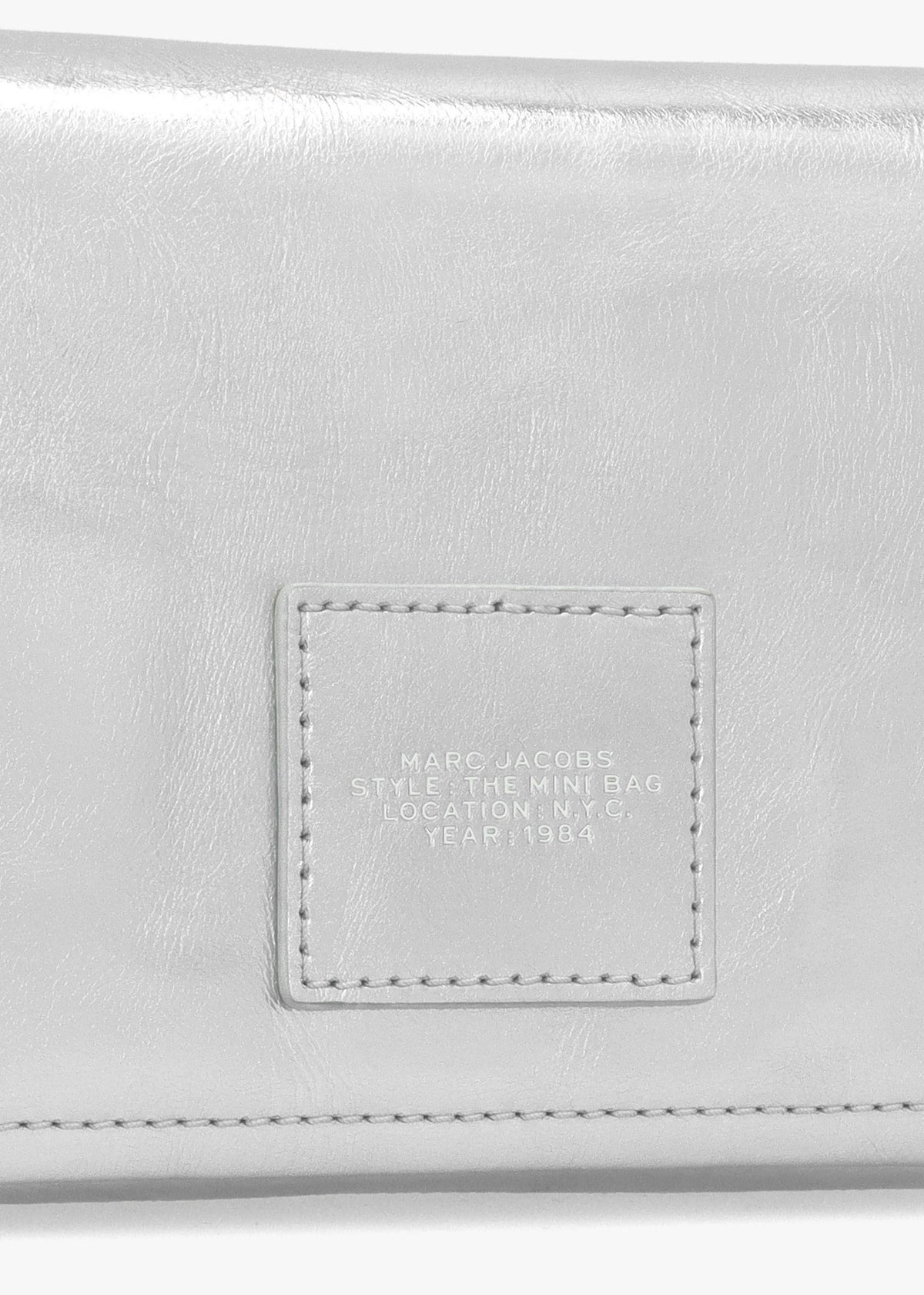 The Metallic Leather Chain Silver Mini Cross-Body Bag