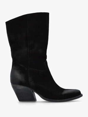 Genesis Black Leather Western Calf Boots
