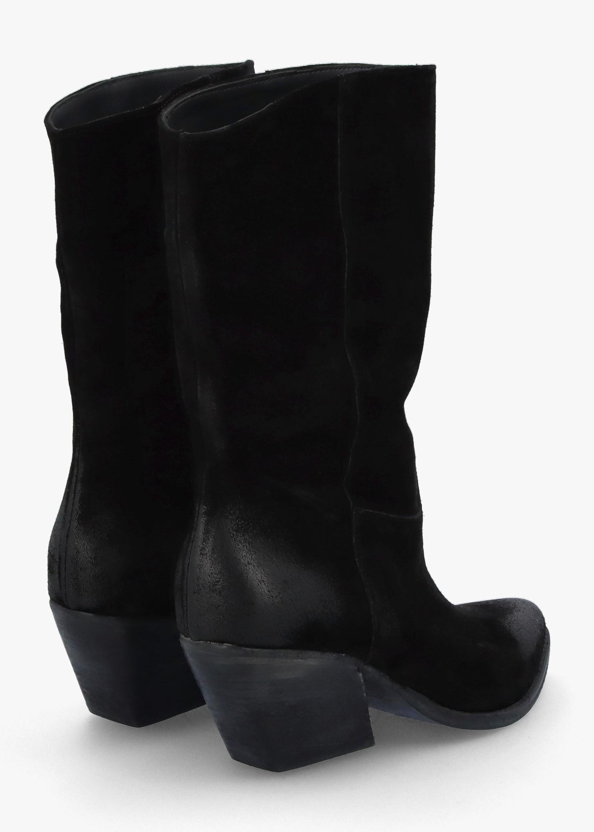 Genesis Black Leather Western Calf Boots