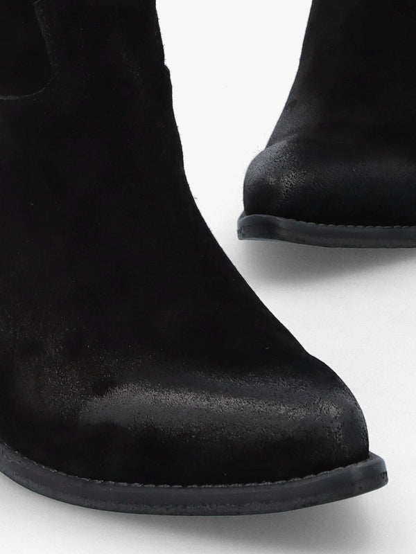 Genesis Black Leather Western Calf Boots