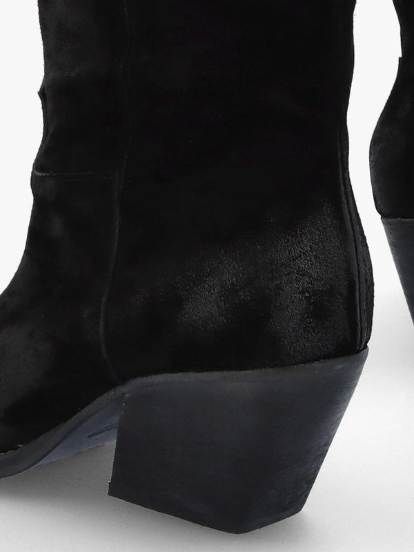 Genesis Black Leather Western Calf Boots