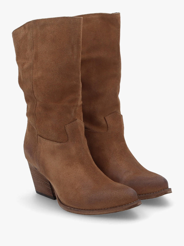Genesis Tan Leather Western Calf Boots