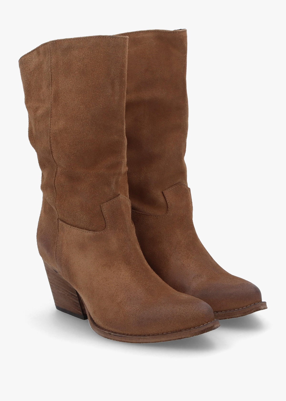 Genesis Tan Leather Western Calf Boots