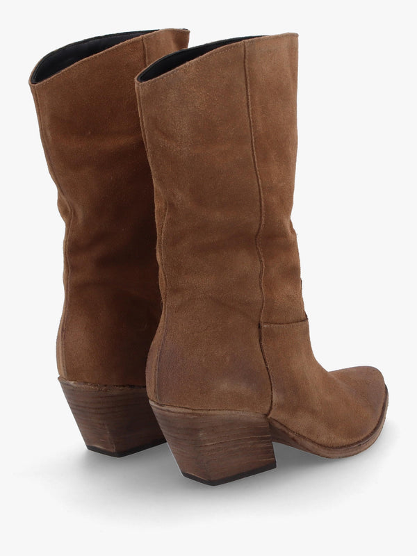 Genesis Tan Leather Western Calf Boots