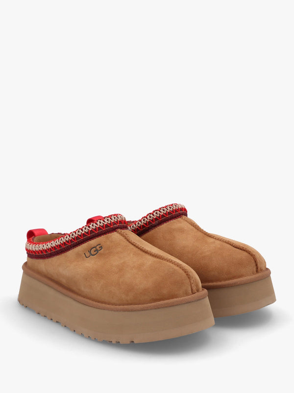 Tazz Chestnut Suede Platform Mules