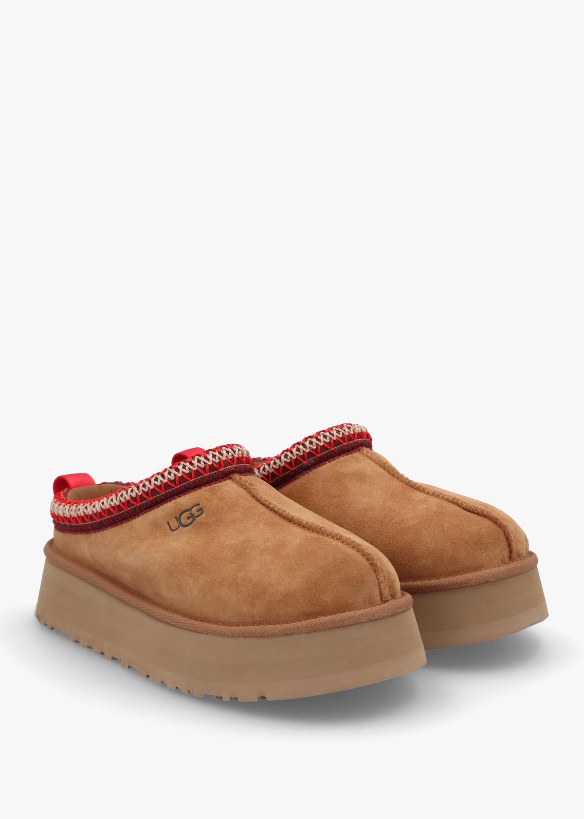 Tazz Chestnut Suede Platform Mules