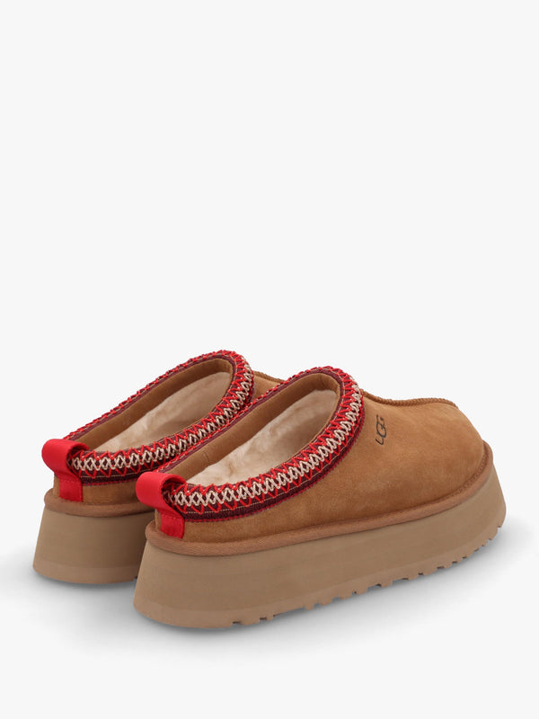 Tazz Chestnut Suede Platform Mules