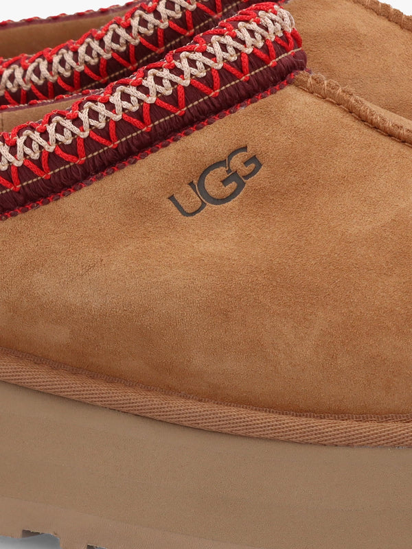 Tazz Chestnut Suede Platform Mules