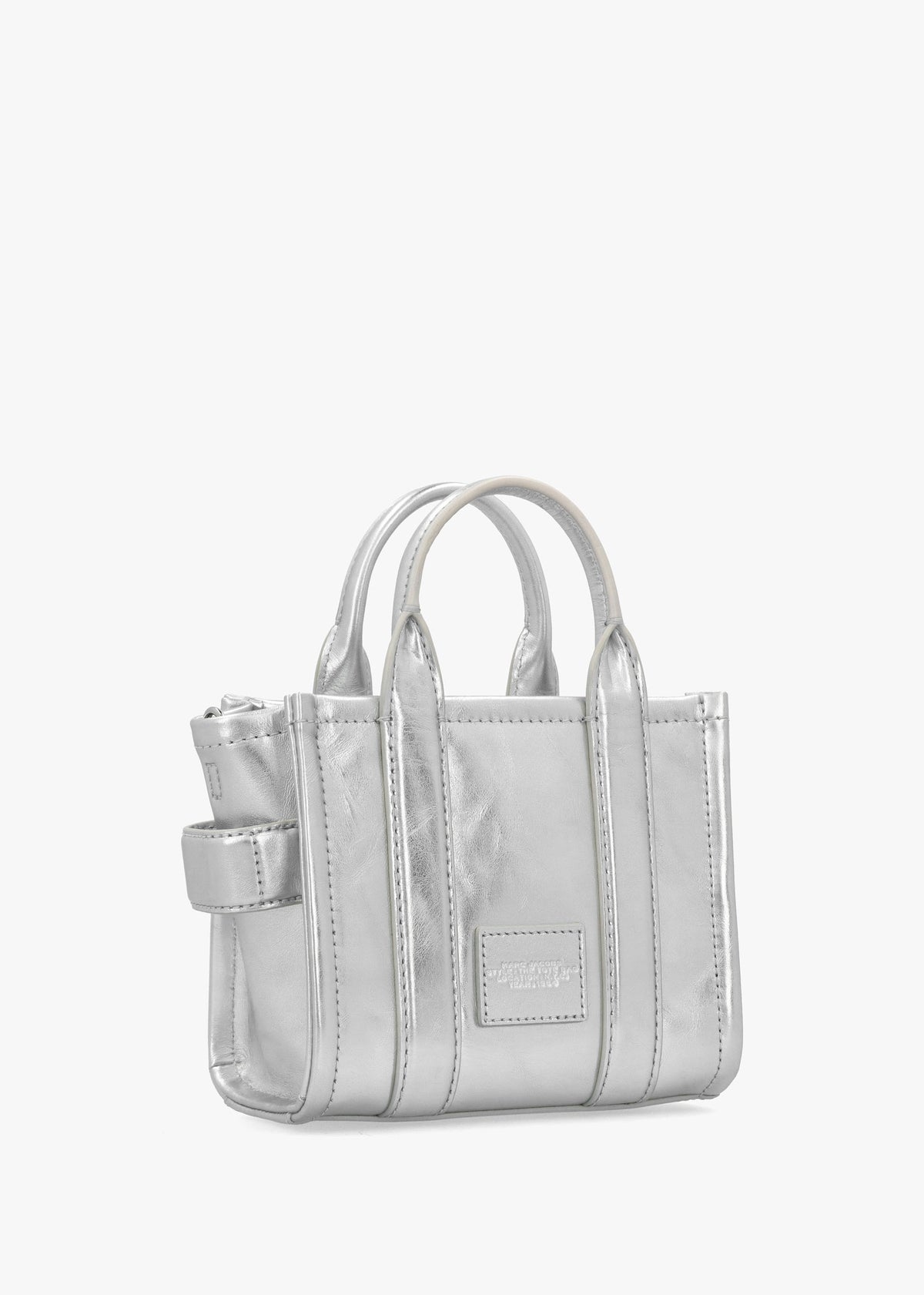 The Metallic Leather Silver Cross-Body Tote Bag