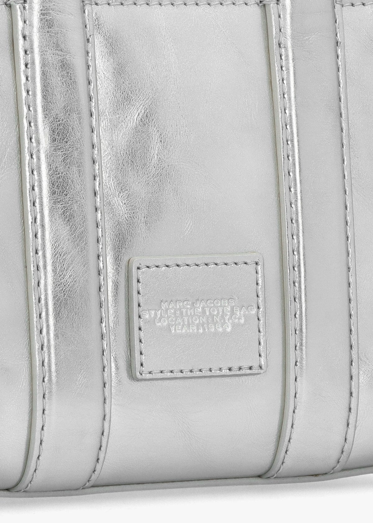 The Metallic Leather Silver Cross-Body Tote Bag