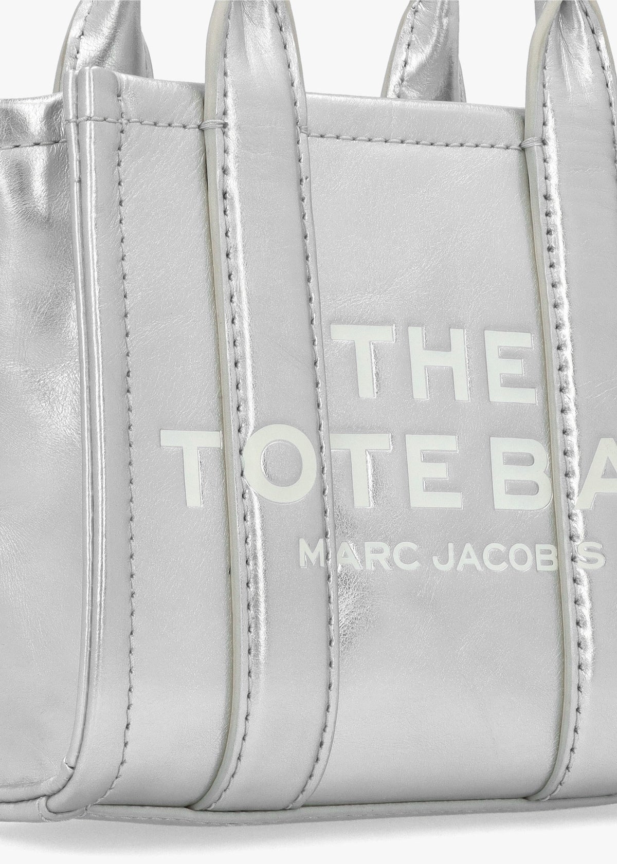The Metallic Leather Silver Cross-Body Tote Bag
