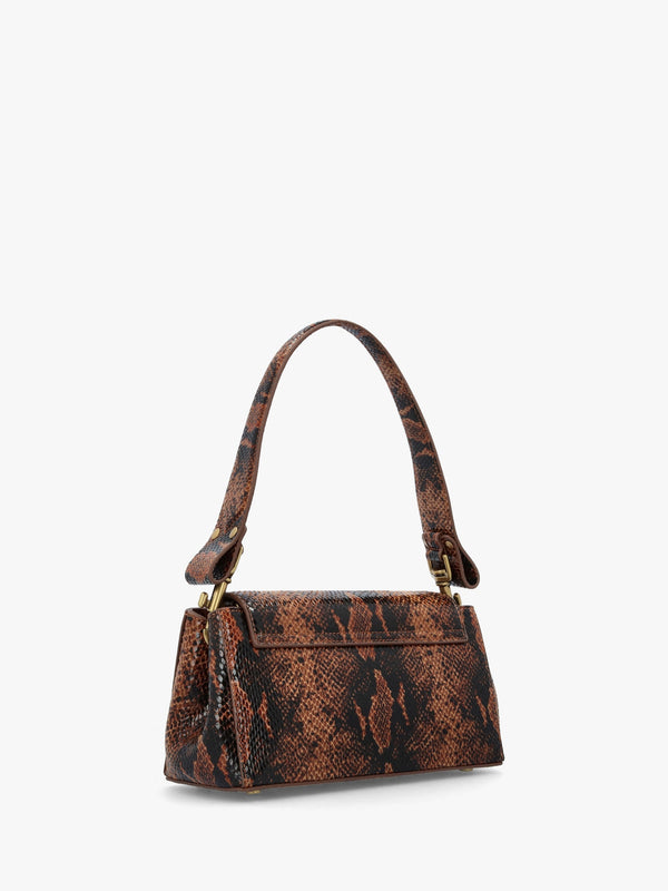 Hazel Medium Embossed Snake Leather Shoulder Bag