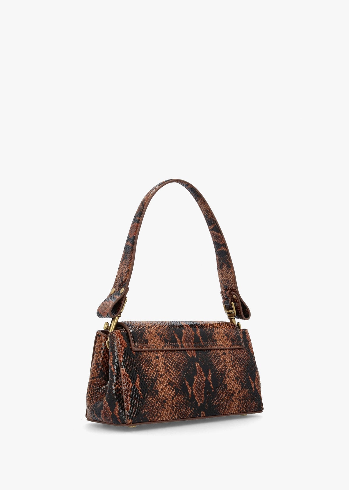 Hazel Medium Embossed Snake Leather Shoulder Bag