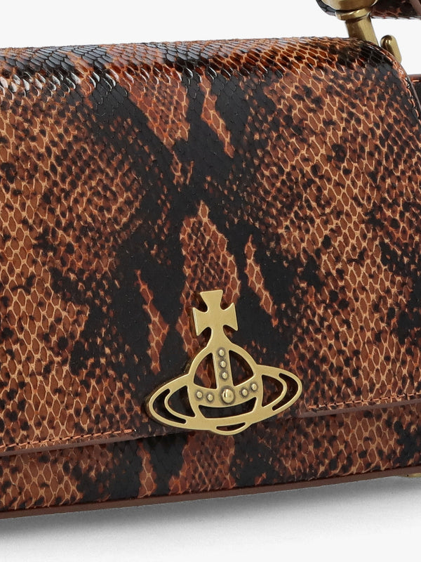 Hazel Medium Embossed Snake Leather Shoulder Bag