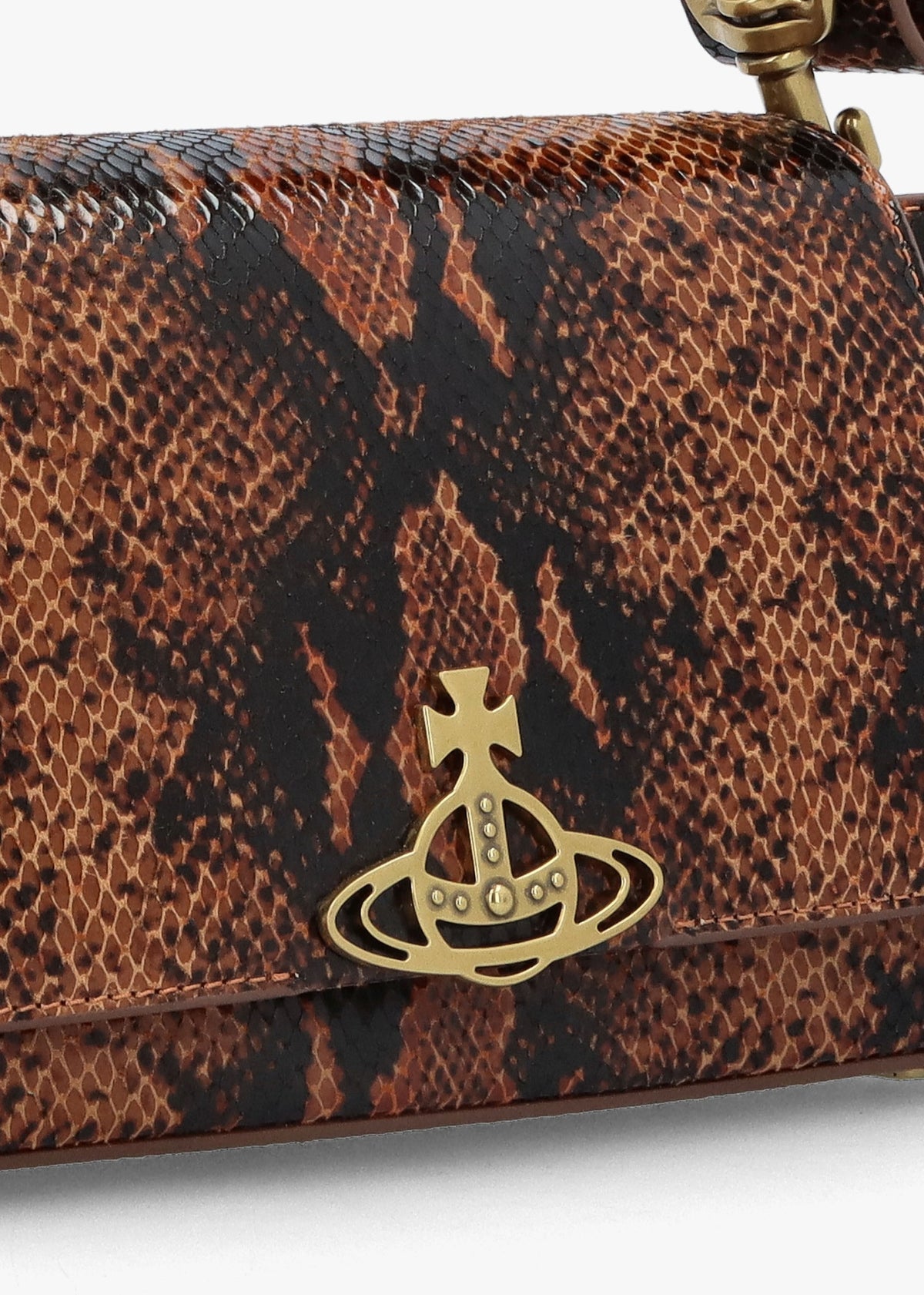 Hazel Medium Embossed Snake Leather Shoulder Bag