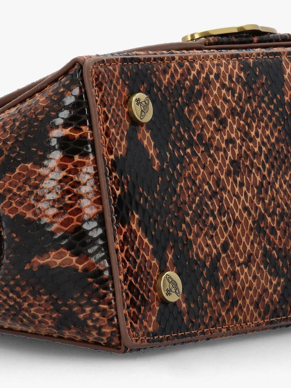 Hazel Medium Embossed Snake Leather Shoulder Bag