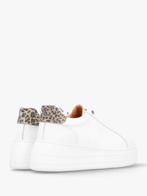 Aneeba White Leather Slip On Trainers