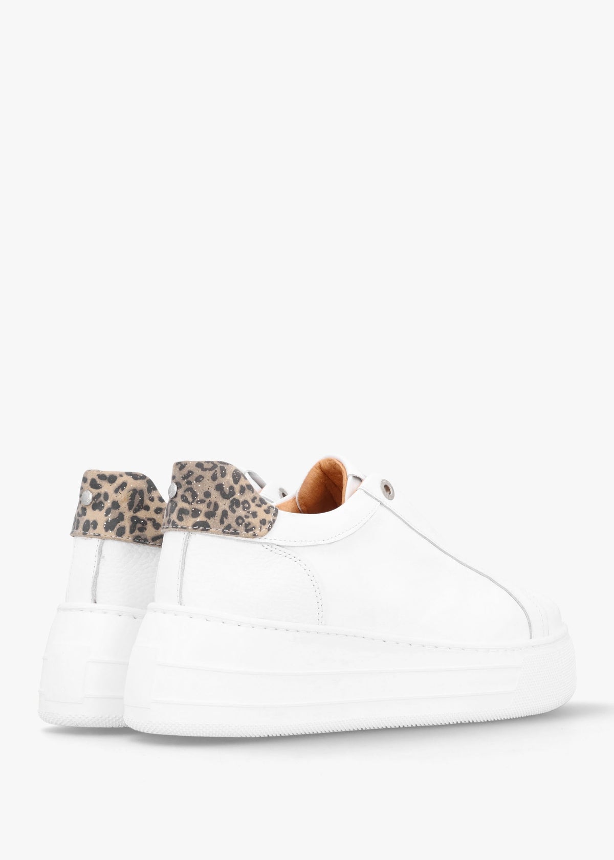 Aneeba White Leather Slip On Trainers