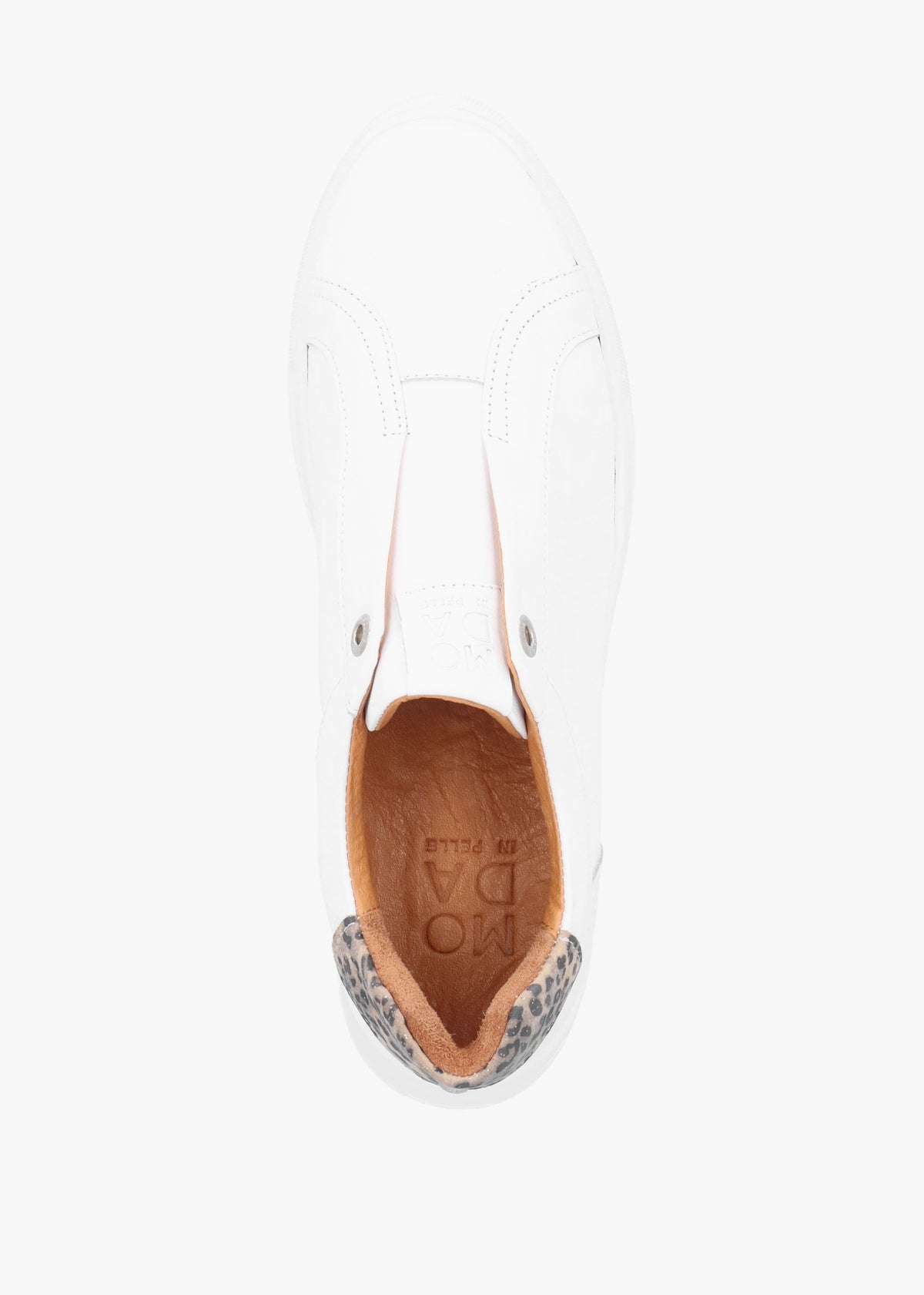 Aneeba White Leather Slip On Trainers