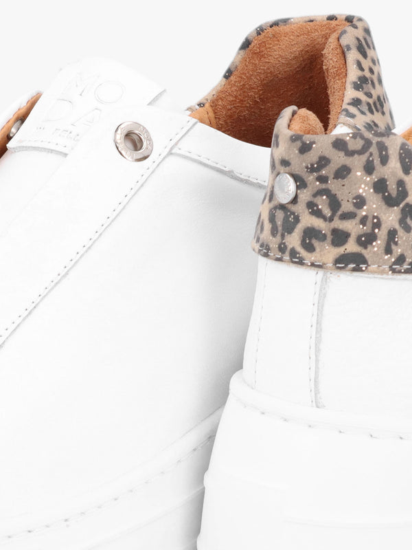 Aneeba White Leather Slip On Trainers