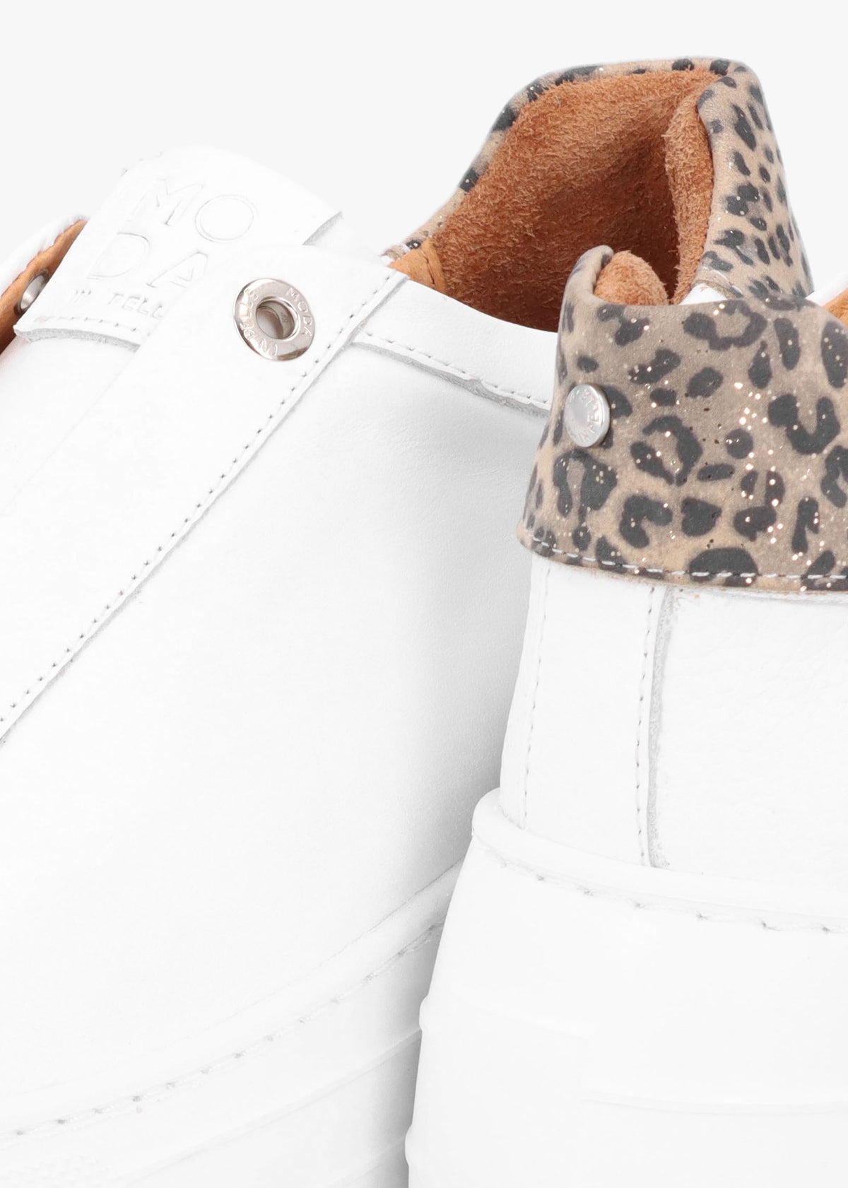 Aneeba White Leather Slip On Trainers