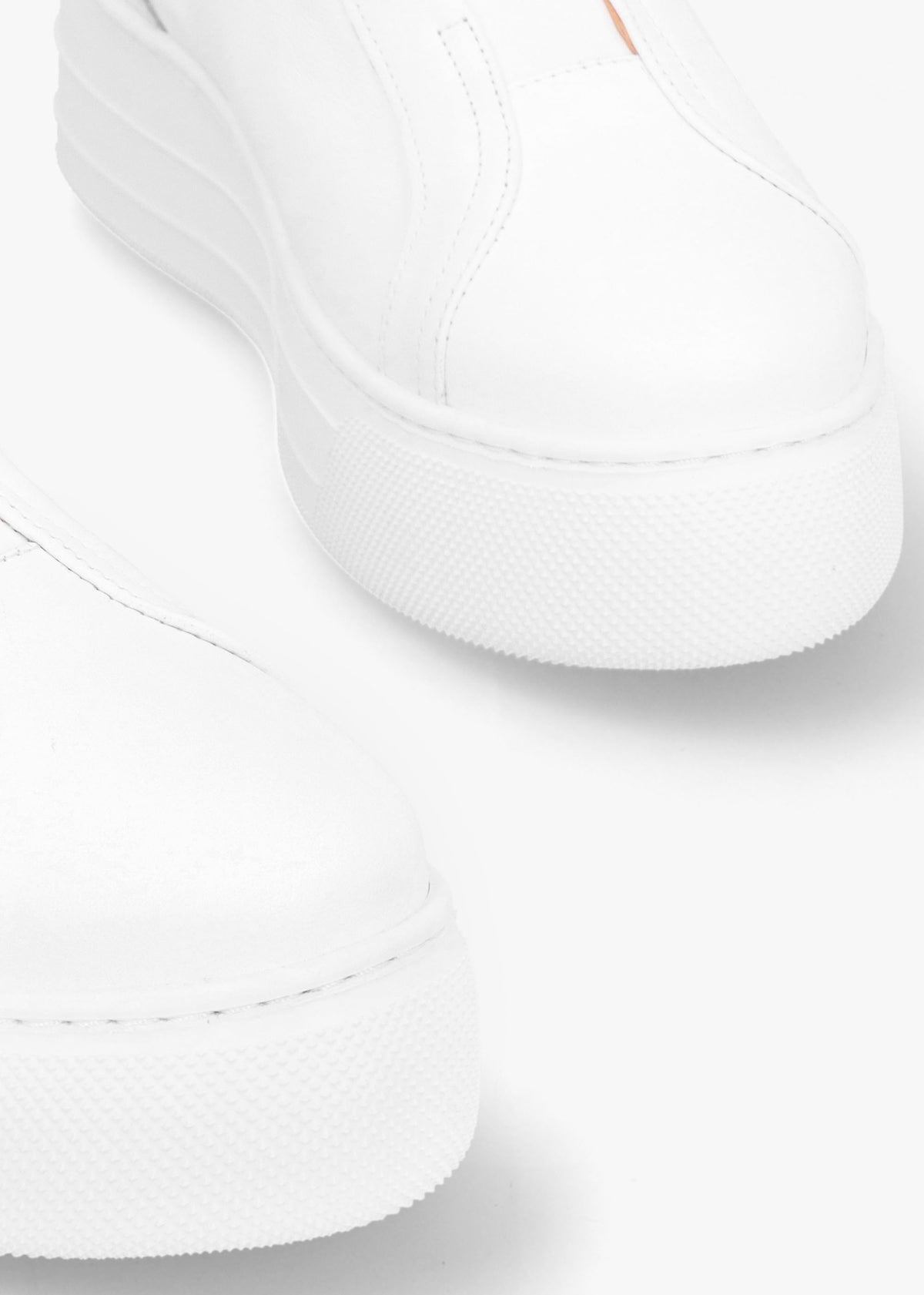 Aneeba White Leather Slip On Trainers