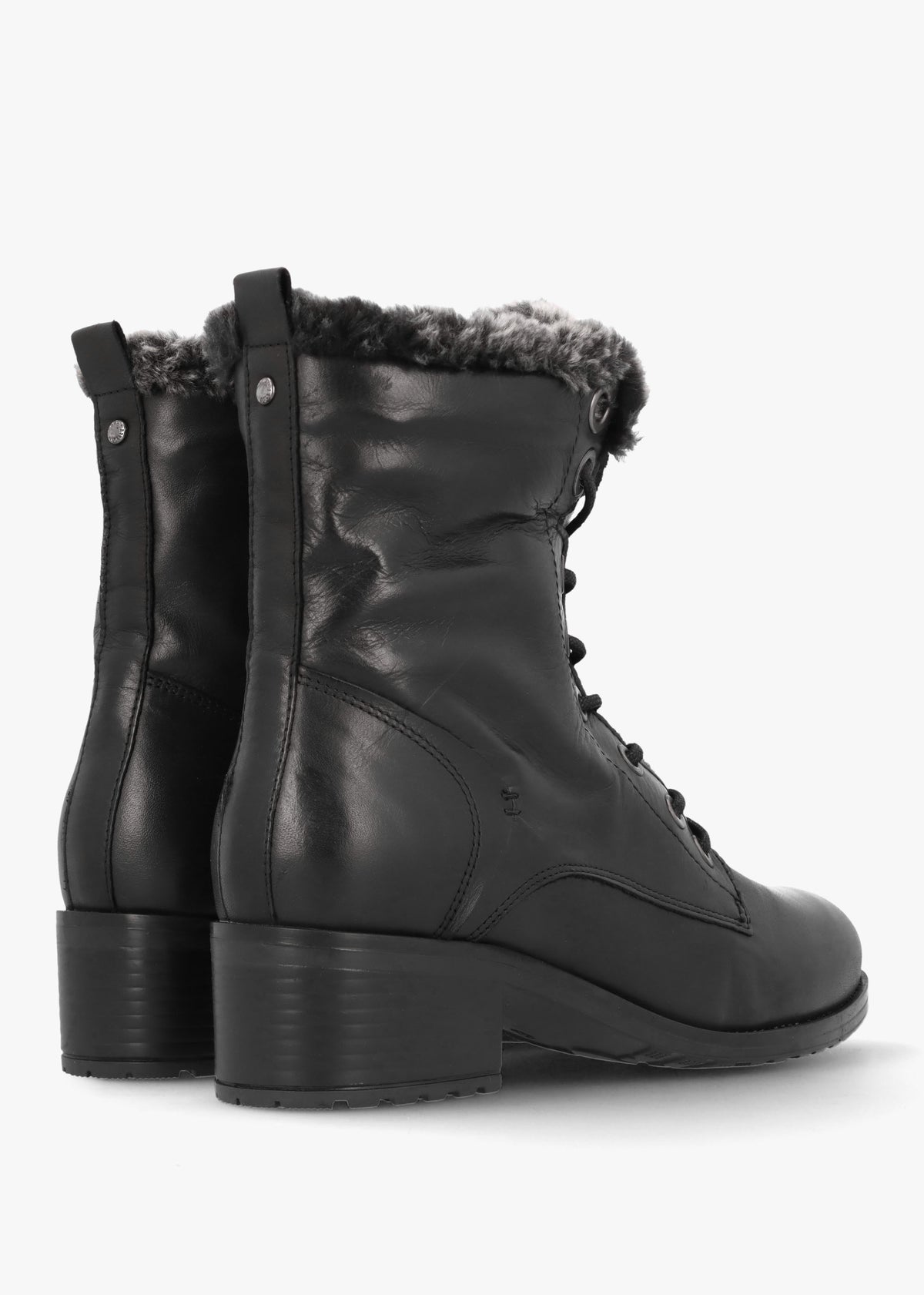 Alpinne Black Leather Tall Ankle Boots
