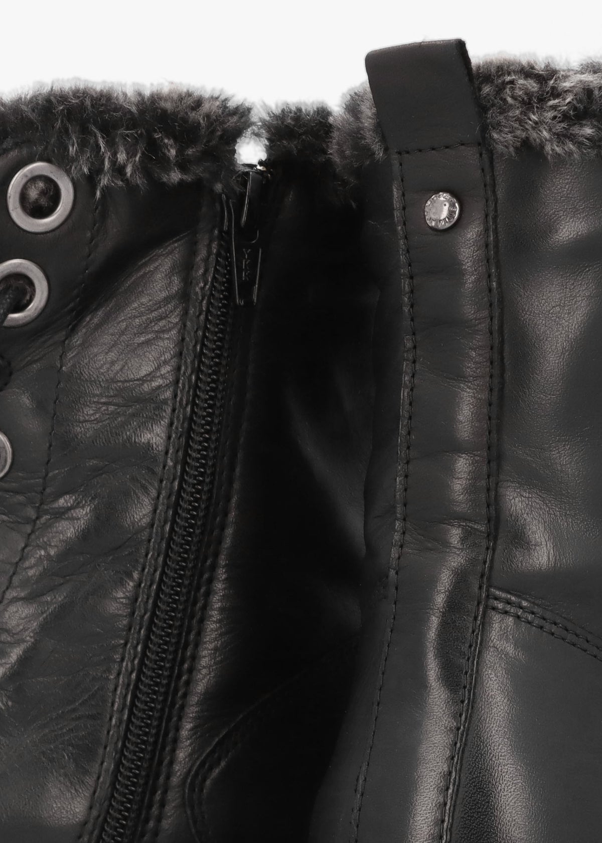 Alpinne Black Leather Tall Ankle Boots