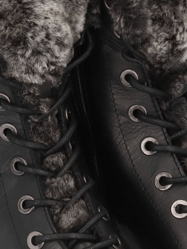 Alpinne Black Leather Tall Ankle Boots