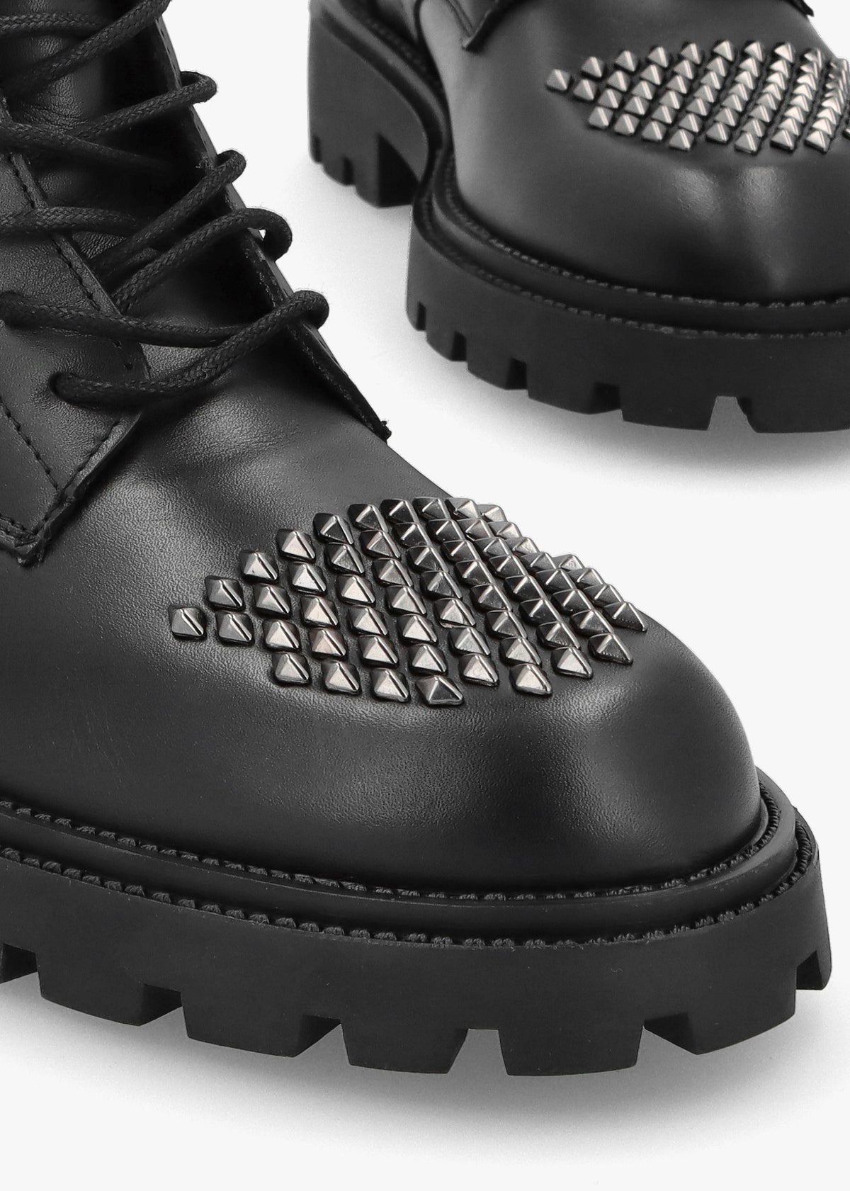 Abode Black Leather Embellished Ankle Boots