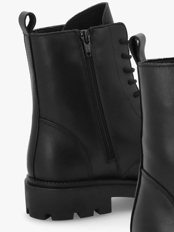 Abode Black Leather Embellished Ankle Boots