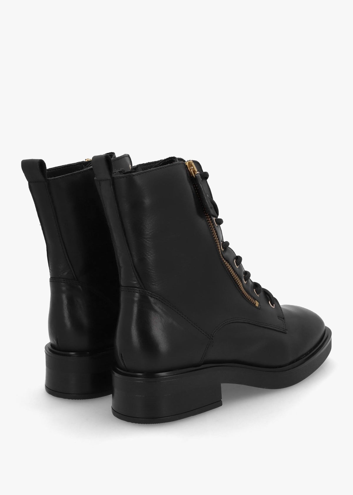 Ilacie Black Leather Lace Up Boots