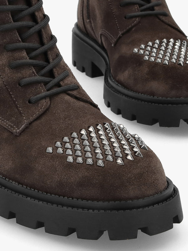 Abode Brown Suede Embellished Ankle Boots